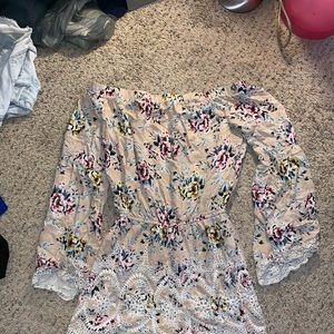 Floral and Lace Romper